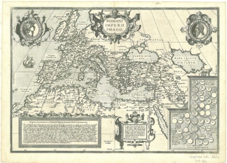 Map, Romani Imperii imago, Abraham Ortelius (1527-1598), Copperplate print