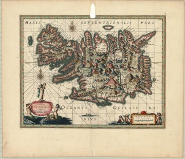 Map, Novissima Islandiæ tabula, Copperplate print