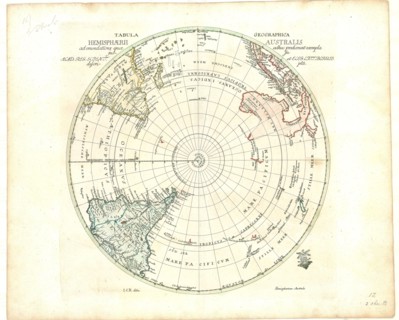 Map, Tabula geographica hemisphaerii australis ad emendatiora quae adhuc prodierunt exempla ... I.C