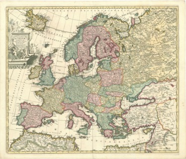 Map, Accuratissima Europae tabula multis locis correcta, et nuperrime edita authore Carolo Allard