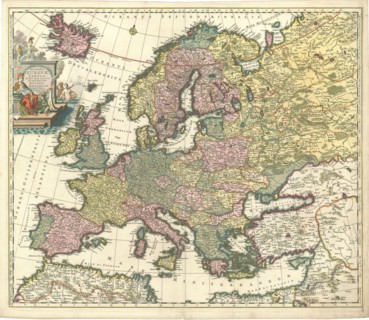Map, Accuratissima Europae tabula multis locis correcta, et nuperrime edita authore Carolo Allard