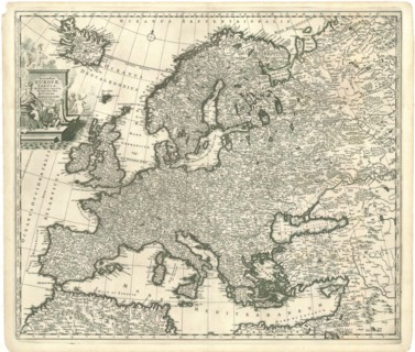 Map, Accuratissima Europae tabula multis locis correcta, et nuperrime edita authore Carolo Allard