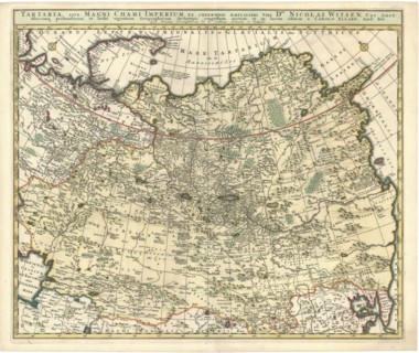 Map, Tartaria, sive Magni Chami Imperium ex credendis ... Nicolai Witsen ..., et hodiè vigentium