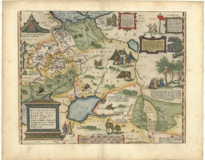 Map, Rvssiae, Moscoviae et Tartariae descriptio auctore Antonio Ienkensono Anglo, edita Londini