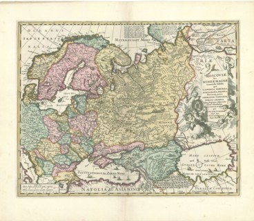 Map, Moscoviæ seu Russiæ magnæ generalis tabula quâ Lapponia, Norvegia, Suecia, Dania, Polonia,