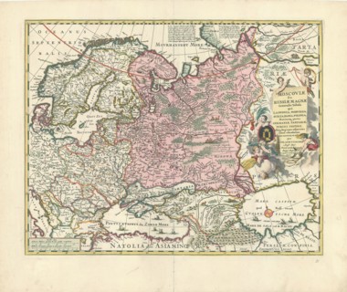 Map, Moscoviæ seu Russiæ magnæ generalis tabula quâ Lapponia, Norvegia, Suecia, Dania, Polonia,