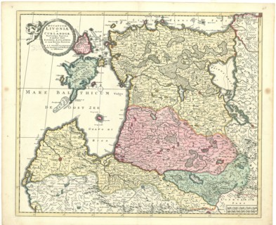 Map, Ducatuum Livoniae et Curlandiae novissima tabula in quibus sunt Estonia Litlandia et aliae