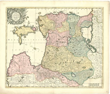 Map, Tabula ducatuum Livoniae et Curlandiae recentior incisa editaque per Gerardum Valck, Gerhard