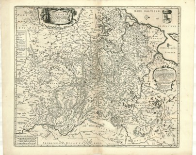 Map, Magni ducatus Lithuaniæ tabula divisa tam in Palatinatus, quam in subjacentes Castellamas per