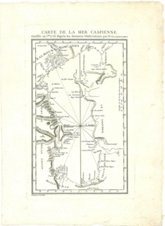 Map, Carte de la Mer Caspienne, Johann Anton Güldenstädt (1745-1781), Copperplate print