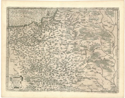 Map, Poloniae finitimarumque locorum descriptio, Wenceslaus Godreccius (-1591), Copperplate print