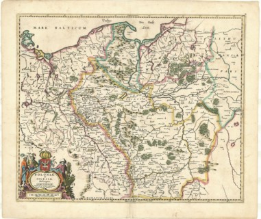 Map, Poloniæ. et Silesiæ. Descriptio, Copperplate print