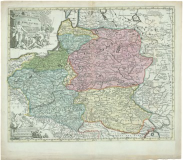 Map, La Pologne, divisée en Royaume de Pologne et les etats y apartenans la Pologne prussienne