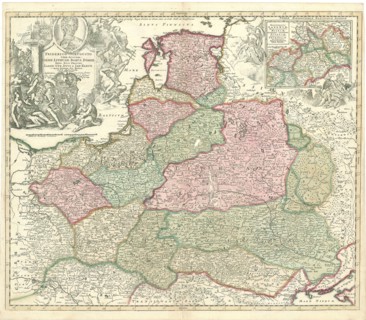 Map, Friderico Augusto vere augusto Polon. Lithuan. Borus. Pomer regi. duci. principi. Saxon. Utr.