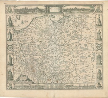 Map, Tabula nova Poloniæ et Silesiæ, Abraham Goos (c.1590-1643), Copperplate print