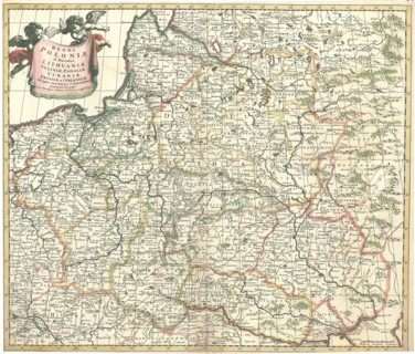 Map, Regni Poloniæ et ducatus Lithuaniæ Voliniæ, Podoliæ Vcraniæ Prvssiæ et Cvrlaniæ, Justus