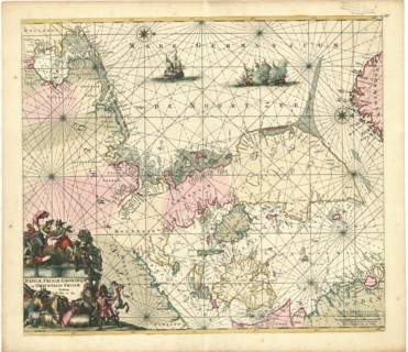 Map, Daniae, Frisiae, Groningae et Orientalis Frisiae littora, Copperplate print
