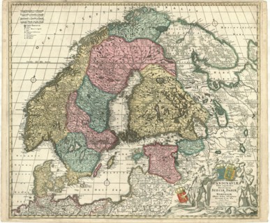 Map, Novissima nec non perfectissima Scandinaviæ tabula comprehendens regnorum Sueciæ, Daniæ et