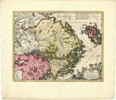 Map, Ducatus Uplandiae cum Westmanniae Sudermanniaeque finitimis correcta descriptio, Frederick de