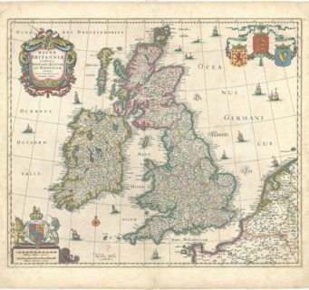 Map, Magnæ Britanniæ tabula, Angliam, Scotiam, et Hiberniam continens, Nicolaes Jansz Visscher