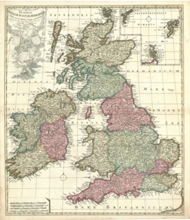 Map, Novissima præ cæteris aliis accuratissima regnorum Angliæ, Scotiæ, Hiberniæ, Petrus Schenk