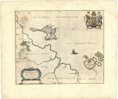 Map, Insvla sacra; vulgo Holy Iland; et Farne, Copperplate print