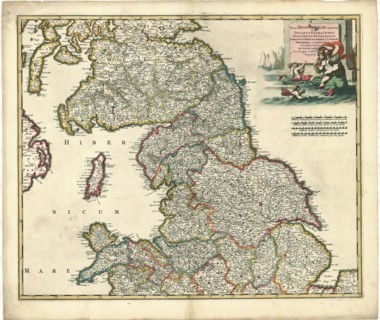 Map, Tractus regni Angliae septentrion. in quo ducatus Eboracensis, episcopatus Dunelmensis,