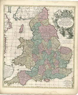 Map, A new mapp of the kingdome of England, Copperplate print