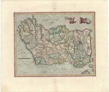 Map, Irlandiæ regnum, Gerard Mercator (1512-1594), Copperplate print