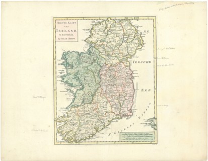 Map, Nieuwe kaart van Ierland, Johannes Condet (1711-1781), Copperplate print