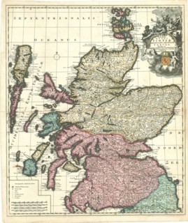 Map, Novissima Regni Scotiae Septentrionalis et Meridionalis tabula divisae in ducatus, comitat.