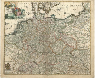 Map, Germaniae generalis tabula, Copperplate print