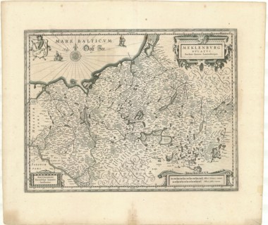Map, Meklenbvrg dvcatvs, Salomon Rogiers (c. 1592-before 1640), Copperplate print