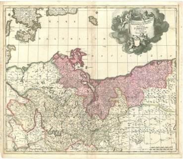 Map, Marchionatus et electoratus Brandeburgicus una et ducatus Pomeraniae; in suas subdivisi