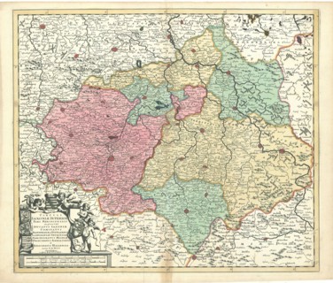 Map, Circuli Saxoniae superioris pars meridionalis in qua sunt ducatus Saxoniae comitatus