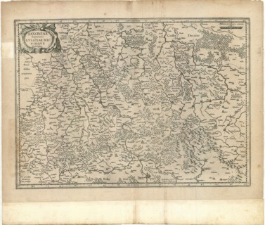 Map, Saxoniae Superioris Lvsatiae Misniaeqve descriptio, Gerard Mercator (1512-1594), Copperplate