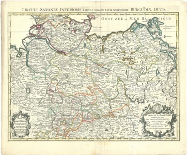 Map, Le cercle de la Basse Saxe subdivisé en tous les estats et principautés qui le composent à