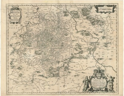 Map, Marchionatus Misniae una cum Voitlandia, Olof Hansson Örnehufvud (1600-1644), Copperplate