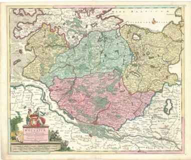Map, Tabula generalis Holsatiae, Copperplate print