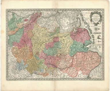 Map, Nova totius Westphaliae descriptio, Nicolaes Jansz Visscher (1618-1679), Copperplate print