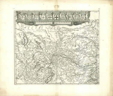 Map, Rhenus Fluviorum Europae celeberrimus cum Mosa Mosella, et reliquis in illum de exonerantibus