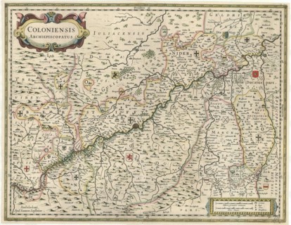 Map, Coloniensis archiepiscopatus, Copperplate print