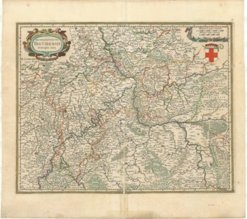 Map, Archiepiscopatus Trevirensis descriptio nova, Copperplate print