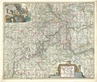 Map, Archiepiscopatus Trevirensis recentissima delineatio, Joannes de Ram (18 juni 1648-15 mei