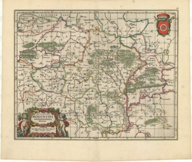 Map, Nova et accurata Moguntini archiepiscopatus delineatio, Copperplate print