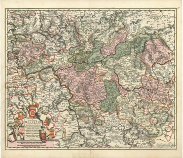 Map, Archiepiscopatus et electoratus Moguntini et adjacentium regionum, ut Landgraviatuum Hasso