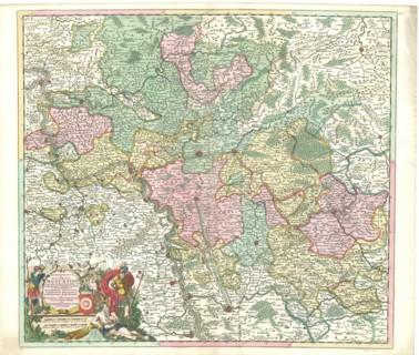 Map, Archiepiscopatus et electoratus Moguntini cum adjacentibus regionibus ut landgraviatuum Hasso