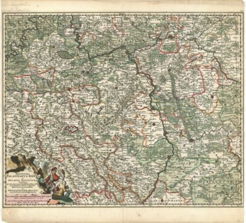 Map, Exactissima Palatinatus Rheni ac Ducatus Bipontini tabula, qua tam omnes eorundem Balliviatus