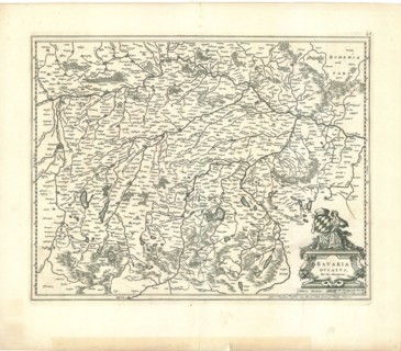 Map, Bavaria dvcatvs, Gerard Mercator (1512-1594), Copperplate print