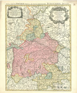 Map, Le cercle de Baviere divisé en tous les estats qui le composent, Hubert Jaillot (1632-1712),